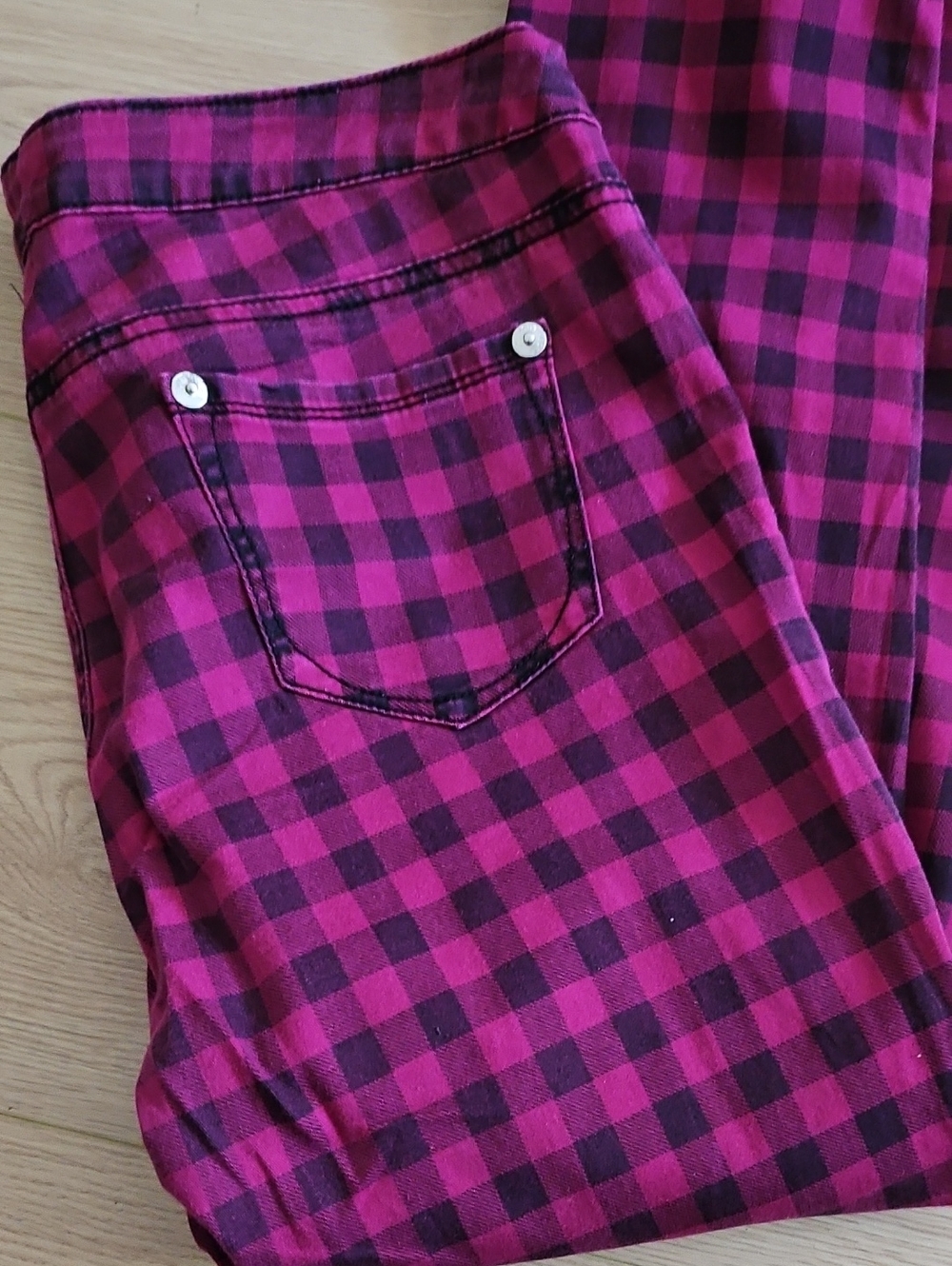 South Pole Fuchsia and Black Plaid Pants